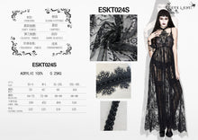 Load image into Gallery viewer, ESKT024S Mysterious Night transparent lace high waist sexy lingerie women halter long dress