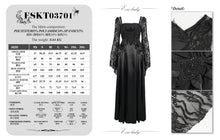 Load image into Gallery viewer, ESKT03701 Black Satin Lace Long Sleeve Gown Dress