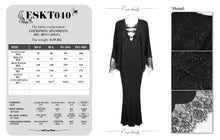 Load image into Gallery viewer, ESKT040 Deep V Neck bat Sleeve Small Fishtail Dress
