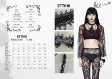 Load image into Gallery viewer, ETT010 Summer black and red sexy women lace sleeve ultrashort halter t-shirt with bead chains