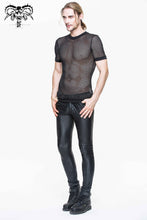 Load image into Gallery viewer, PT045 Autumn and winter men daily life style vertical stripes elastic punk leather trousers