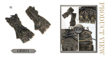 Load image into Gallery viewer, GE011 Unisex style brown Steampunk medium length fitted gloves with loops