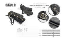 Load image into Gallery viewer, GE012 Distressed brown Steampunk metallic fitted medium length bandage gloves