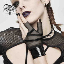 Load image into Gallery viewer, GE015 stage sexy punk fetish PVC leather mesh women black gloves