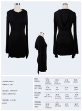 Load image into Gallery viewer, HOW110 daily life classic style flared sleeve women hooded knit dress
