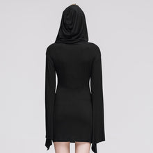 Load image into Gallery viewer, HOW110 daily life classic style flared sleeve women hooded knit dress