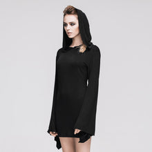 Load image into Gallery viewer, HOW110 daily life classic style flared sleeve women hooded knit dress