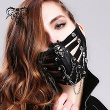 Load image into Gallery viewer, MK005 Black metallic skull hollow out punk mask for women and men