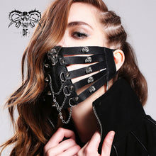 Load image into Gallery viewer, MK005 Black metallic skull hollow out punk mask for women and men