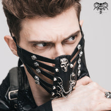 Load image into Gallery viewer, MK005 Black metallic skull hollow out punk mask for women and men