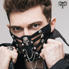 Load image into Gallery viewer, MK005 Black metallic skull hollow out punk mask for women and men