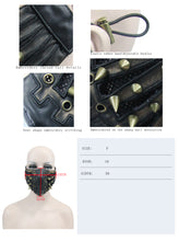 Load image into Gallery viewer, MK01502 bronze punk rock metallic sharp nails steampunk leather mask