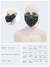 Load image into Gallery viewer, MK01502 bronze punk rock metallic sharp nails steampunk leather mask