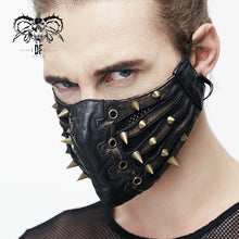 Load image into Gallery viewer, MK01502 bronze punk rock metallic sharp nails steampunk leather mask