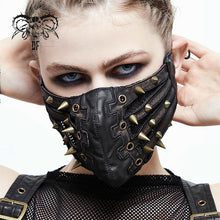 Load image into Gallery viewer, MK01502 bronze punk rock metallic sharp nails steampunk leather mask