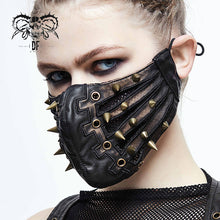 Load image into Gallery viewer, MK01502 bronze punk rock metallic sharp nails steampunk leather mask