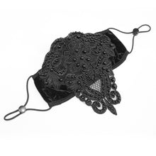 Load image into Gallery viewer, MK019 Gothic black beaded velvet sexy women lace mask
