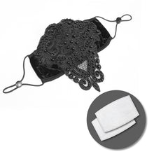 Load image into Gallery viewer, MK019 Gothic black beaded velvet sexy women lace mask