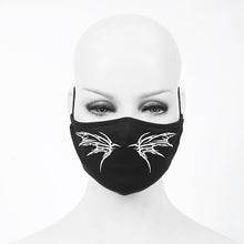 Load image into Gallery viewer, MK02302 black and white punk 3D wing printed mask for women and men