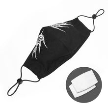 Load image into Gallery viewer, MK02302 black and white punk 3D wing printed mask for women and men
