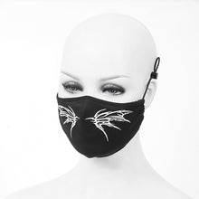 Load image into Gallery viewer, MK02302 black and white punk 3D wing printed mask for women and men