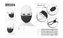 Load image into Gallery viewer, MK024 Torn mouth pattern ribbons lace up punk black cloth mask