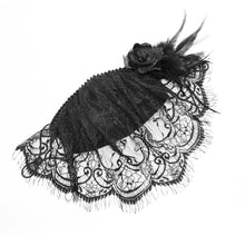 Load image into Gallery viewer, MK025 mysterious sexy ladies floral gothic cotton mask with eyelash lace veil