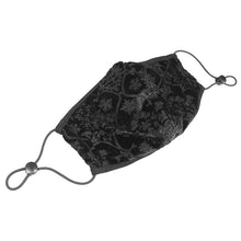 Load image into Gallery viewer, MK028 Gothic floral patterned unisex velvet embossed black masks