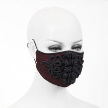 Load image into Gallery viewer, MK030 Chinese frog textured burgundy gothic chiffon men mask