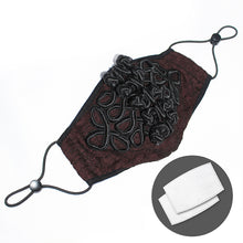 Load image into Gallery viewer, MK030 Chinese frog textured burgundy gothic chiffon men mask