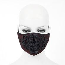 Load image into Gallery viewer, MK030 Chinese frog textured burgundy gothic chiffon men mask