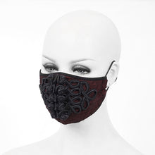 Load image into Gallery viewer, MK030 Chinese frog textured burgundy gothic chiffon men mask