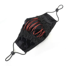 Load image into Gallery viewer, MK037 Diablo Loli gothic dense velvet bandage lace mask