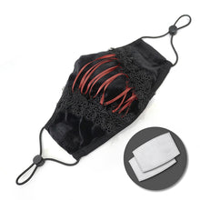 Load image into Gallery viewer, MK037 Diablo Loli gothic dense velvet bandage lace mask