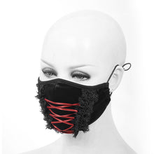 Load image into Gallery viewer, MK037 Diablo Loli gothic dense velvet bandage lace mask