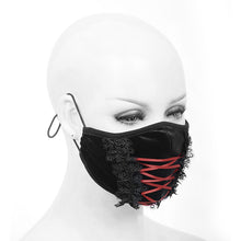 Load image into Gallery viewer, MK037 Diablo Loli gothic dense velvet bandage lace mask