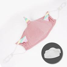 Load image into Gallery viewer, MK040 cute pink cartoon unicorn little girls cotton kid mask