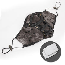Load image into Gallery viewer, MK043 punk colors matching lace up broken holes brown men mask