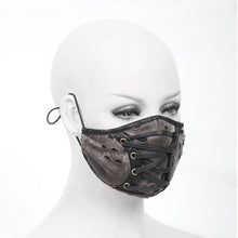 Load image into Gallery viewer, MK043 punk colors matching lace up broken holes brown men mask