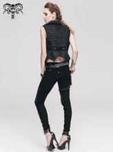 Load image into Gallery viewer, PT01801 daily life punk women black skinny pants with leg bag