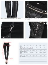 Load image into Gallery viewer, PT01801 daily life punk women black skinny pants with leg bag