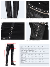 Load image into Gallery viewer, PT02101 daily life punk men fitted black trousers with leg bag