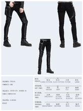 Load image into Gallery viewer, PT02101 daily life punk men fitted black trousers with leg bag