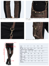 Load image into Gallery viewer, PT02102 Party wear steampunk men fitted brown straight leg pants with bag