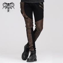 Load image into Gallery viewer, PT02102 Party wear steampunk men fitted brown straight leg pants with bag