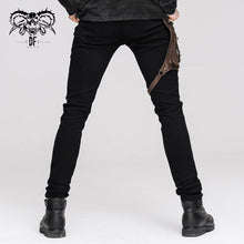 Load image into Gallery viewer, PT02102 Party wear steampunk men fitted brown straight leg pants with bag