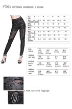 Load image into Gallery viewer, PT024 Gothic sexy women skeleton palm ripped knitted leggings