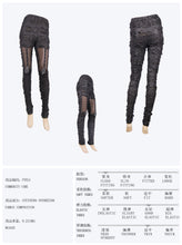 Load image into Gallery viewer, PT024 Gothic sexy women skeleton palm ripped knitted leggings