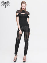 Load image into Gallery viewer, PT024 Gothic sexy women skeleton palm ripped knitted leggings