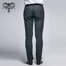 Load image into Gallery viewer, PT028 party wearing Gothic jacquard classic style black men trousers